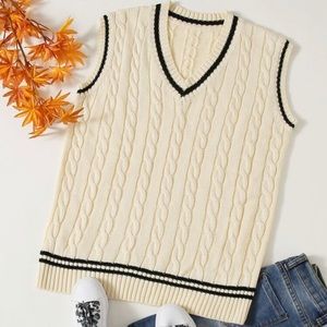 SHEIN plus stripped knit sweater vest